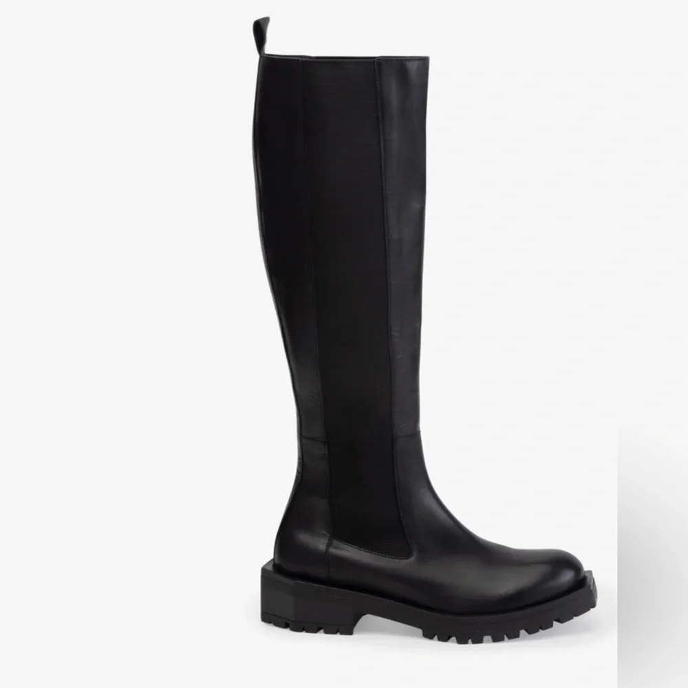 LWOT Marcella NYC Handmade Italian Leather Boots SZ 6-6.5 COOL SOLE SHAPE!